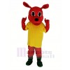 rouge Kangourou avec Jaune T-shirt Mascotte Costume Animal