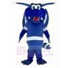 Content Bleu Dragon avec Ailes Mascotte Costume Animal