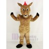 marron Muscle Puissance Cheval Mascotte Costume Animal
