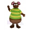 marron Souris avec Vert T-shirt Mascotte Costume