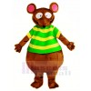 marron Souris dans vert Mascotte Costume Animal