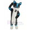 Bleu et gris Rauque Chien Fursuit Mascotte Costume