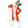 range et Bleu Rauque Chien Fursuit Mascotte Costume Dessin animé