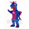 Bleu Dragon avec Violet Ailes Mascotte Costume Animal