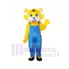 Tigre jaune en bleu Mascot Costume Adulte Livraison gratuite