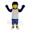 Bleu Aigle dans blanc Gilet Mascotte Costume
