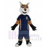 Souriant Renard dans Bleu sport La chemise Mascotte Costume