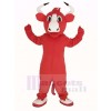 Heureux rouge Taureau Mascotte Costume