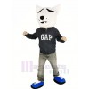 blanc Rauque Chien Mascotte Costume Animal Tête Seulement