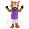 Chat sauvage avec Violet Gilet Mascotte Costume Animal