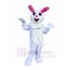Mignonne blanc Pâques lapin Mascotte Les costumes Dessin animé