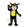 Noir Chat sauvage Mascotte Les costumes Dessin animé