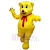 Jaune Mignonne Nounours Ours Mascotte Les costumes Dessin animé