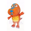 Orange Dinosaure avec Gros Les yeux Mascotte Costume Dessin animé