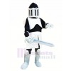 Cool Noir et argent Chevalier Mascotte Costume Gens