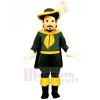 Cool Calvin Cavalier dans vert Mascotte Costume Gens