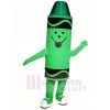 Mignonne vert Crayon Mascotte Costume Dessin animé