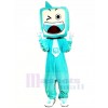 Drôle Bleu la télé Ensemble Mascotte Costume Dessin animé