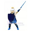 Courageux guerrier dans Bleu Mascotte Costume Gens
