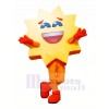 Souriant Chaud Soleil Mascotte Costume Dessin animé