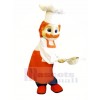 Chef Homme dans Orange Mascotte Costume Personnes