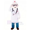 Gentiment Médecin avec Des lunettes Mascotte Costume Personnes