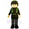 Cool Militaire Homme Mascotte Costume Gens