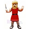 Muscle Homme avec Jaune Cheveux Mascotte Costume Dessin animé