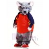 sport Gris Rat Mascotte Costume Dessin animé