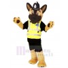 marron et Noir Personnel Police Chien Mascotte Costume Dessin animé