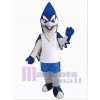 Oiseau bleu et noir en chemise blanche Mascotte Costume Animal