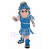 spartiate chevalier avec bleu et blanc Armure Costume de mascotte Gens