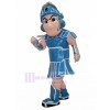 spartiate chevalier avec bleu et blanc Armure Costume de mascotte Gens