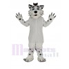 blanc Léopard avec Bleu Les yeux Mascotte Costume Animal