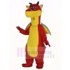 rouge Dragon avec Bleu Ailes Mascotte Costume Animal