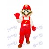 Mario avec blanc vêtements Mascotte Adulte Costume Dessin animé Anime