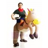 Cow-boy Balade Sur Gris Cheval Gonflable Halloween Noël Les costumes pour Adultes