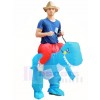 Bleu Dinosaure Porter Moi Balade Sur T-Rex Gonflable Halloween Les costumes pour Adultes