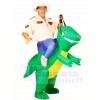 vert Dinosaure Porter moi Balade Sur T-rex Gonflable Halloween Noël Les costumes pour Adultes