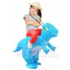 Bleu Dinosaure Porter Moi Balade Sur T-Rex Gonflable Halloween Noël Noël Les costumes pour Des gamins