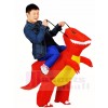 rouge Dinosaure Porter moi Balade Sur T-rex Gonflable Halloween Noël Les costumes pour Adultes