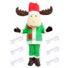 Caricature de costume de mascotte renne cerf de Noël