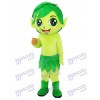 Assistant vert elfe avec dessin de costume de mascotte de feuilles