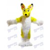 Dessin animé de costume de mascotte Fox jaune chien husky