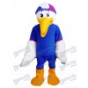 Oiseau en costume de mascotte de chemise bleue Animal