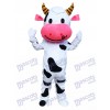 Cartoon de costume de mascotte de vache oreille rose