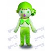 Costume de mascotte de cheveux verts fille Cartoon
