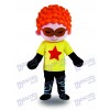 Costume de mascotte de Cool Boy Cool cheveux rouges