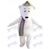 Ours polaires avec chapeau gris et foulard mascotte Costume Animal