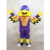 Mighty Golden Eagle Costume de mascotte pourpre et jaune